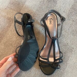 Women's Black Strappy Sandals